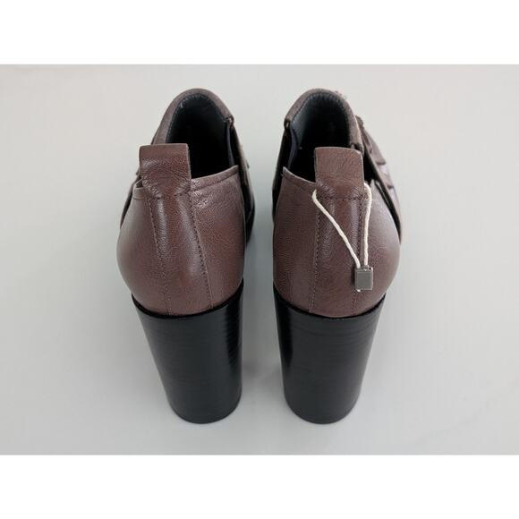 Renascentia Firenze Heeled Leather Loafers IT 38 US 8 Brown Shoes Made in Italy - Picture 6 of 10
